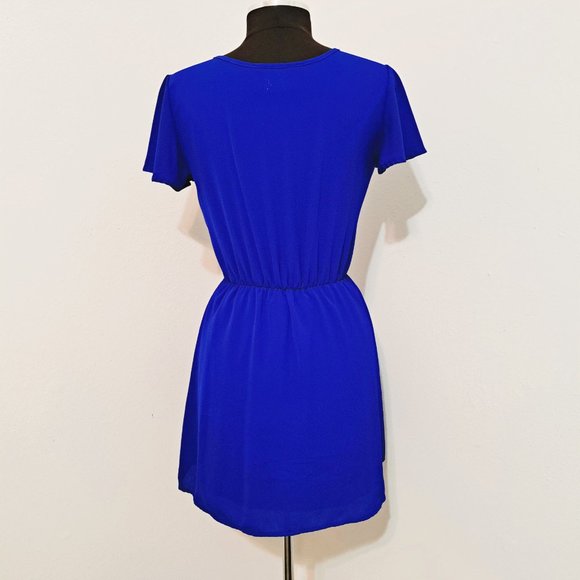 Wishful Women Mini Lining Dress Royal Blue Color Preowned Good Condition - Picture 2 of 7